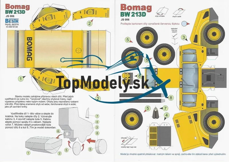 Papierový model - Valec Bomag BW 213D